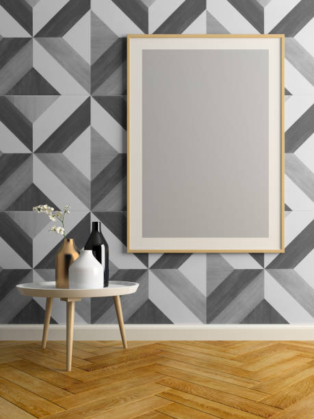 Interior of modern design room 3D illustration